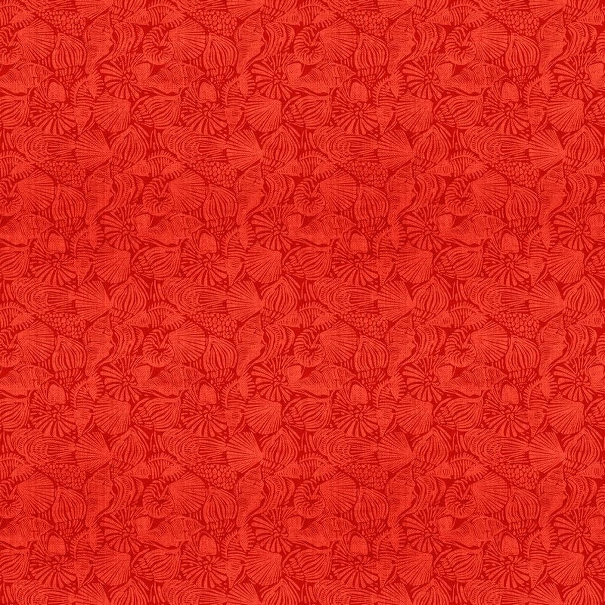 Take Me To The Beach - Large Shells in Red - Northcott