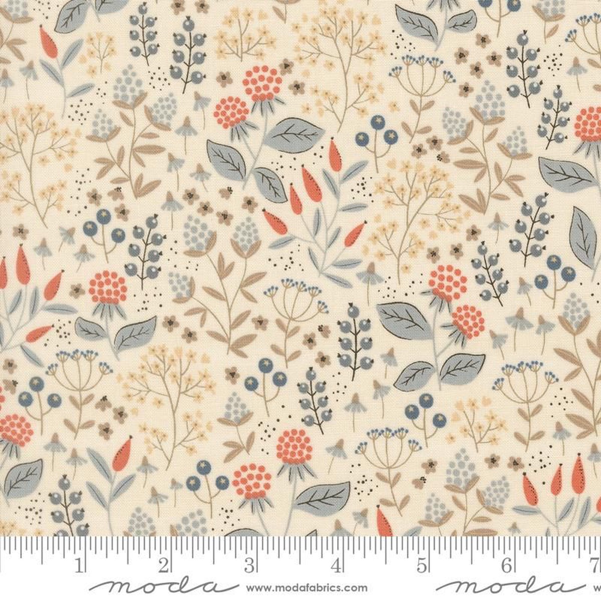 Nature's Sketchbook - Leaves & Berries in Pearl - Elena Amo - Moda (Pre-order: Sept 2026)