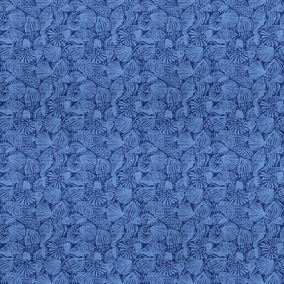 Take Me To The Beach - Large Shells in Blue - Northcott