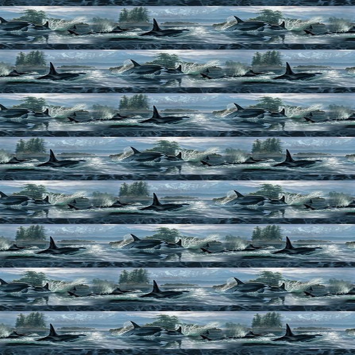 Voyage - Border Stripe in Blue - Lee Kromschroeder - Northcott (Pre-order: Sept 2026)