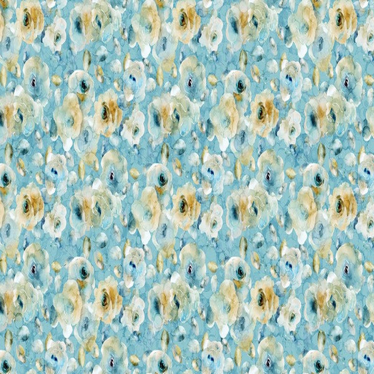 Bloomsbury - Fancy Floral in Light Blue - Deborah Edwards & Melanie Samra - Northcott (Pre-order: Feb 2027)