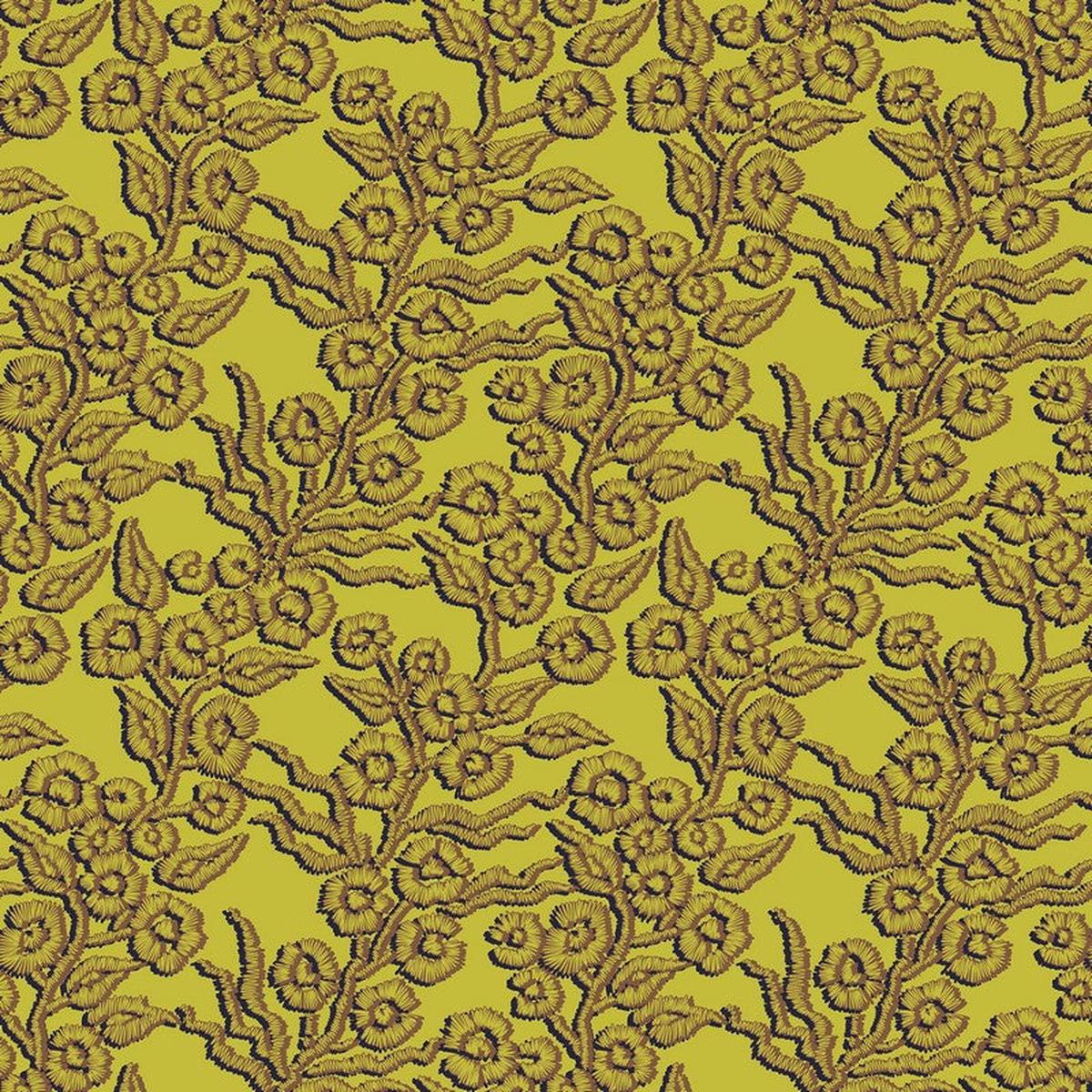 Camouflage - Leopard Blossoms in Lemon - Kathy Doughty - FIGO (Northcott)