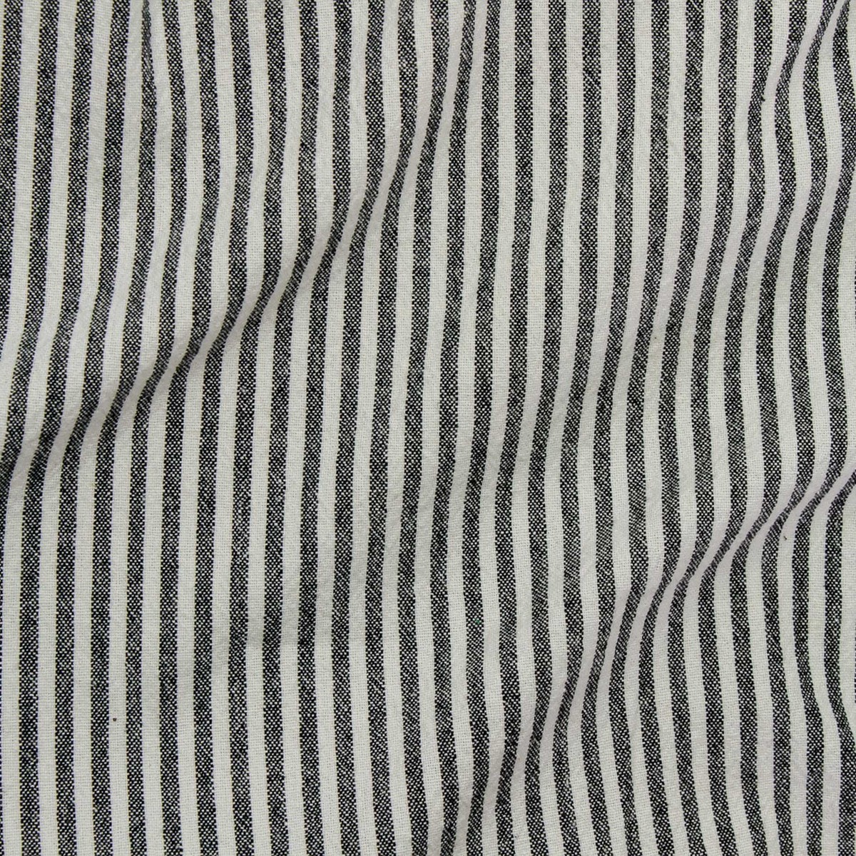 Organic (100% Cotton) Stripes (55") - Black/White - Telio