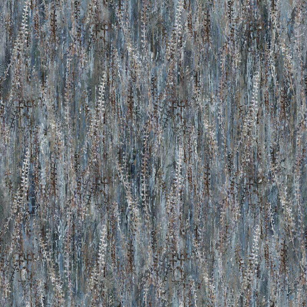 Poppy Meadow - Meadow Texture in Dark Blue - Northcott