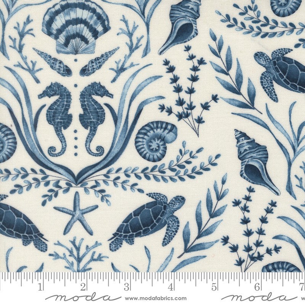 Seaside - Damask in Seafoam White - Deb Strain - Moda (Pre-order: Feb 2027)