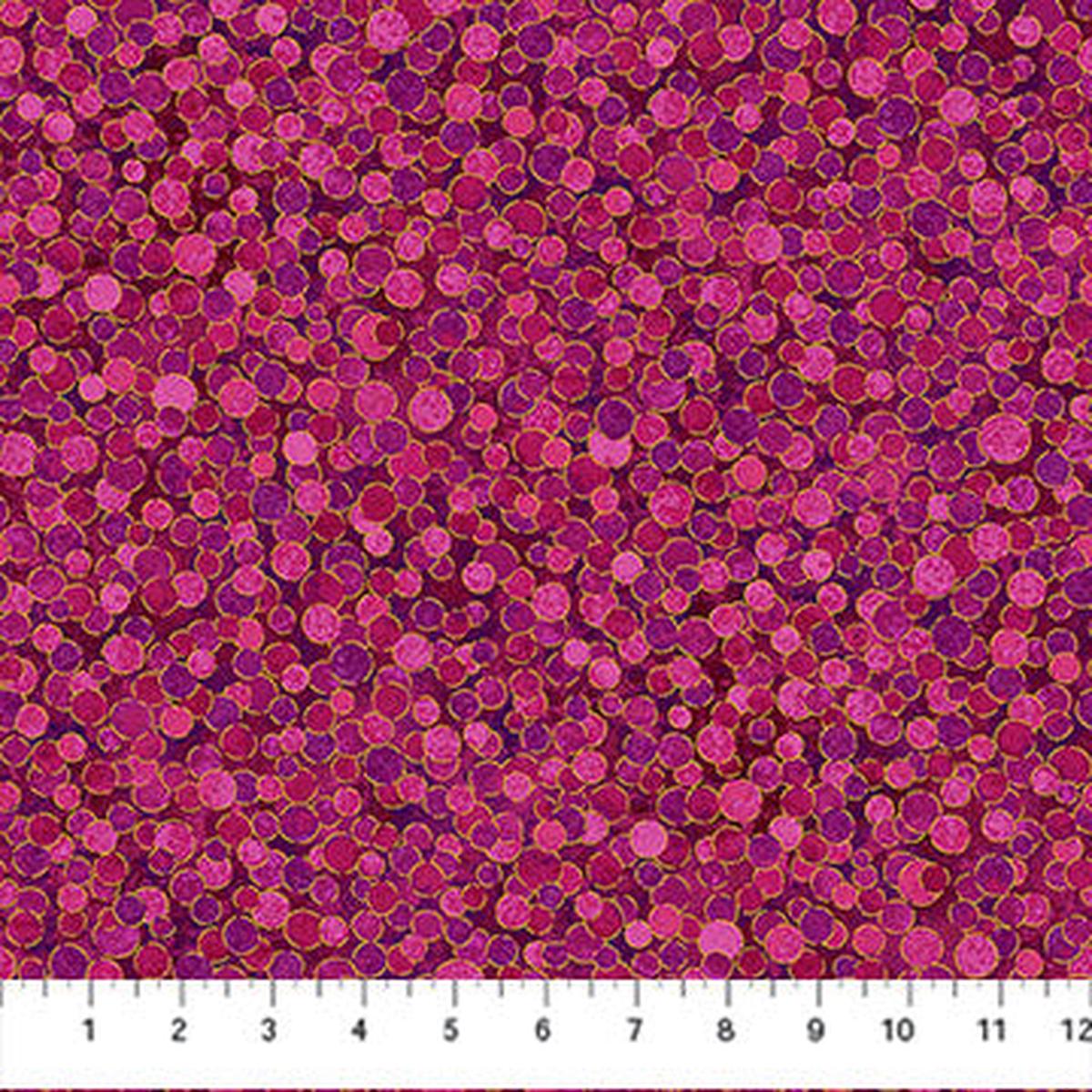 Shimmer - Multi Dot Bubble Gum Metallic - Northcott - Full Bolt