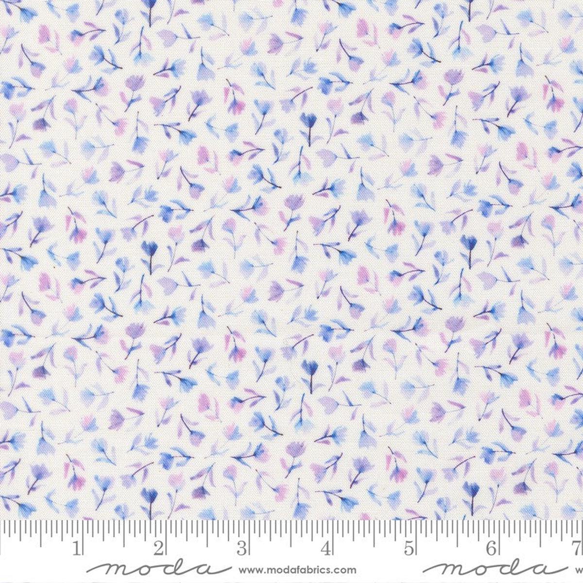 Delphinium - Sea Pink in Snowdrop - Janet Clare - Moda