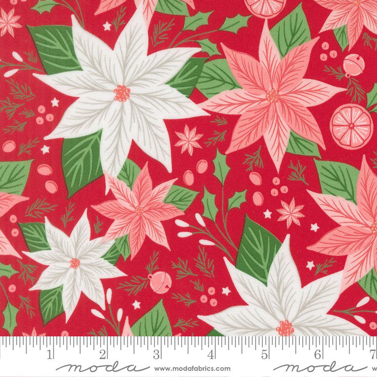Merrily On High - Poinsettia in Christmas Red - Sweetfire Road - Moda (Pre-order: Sept 2026)