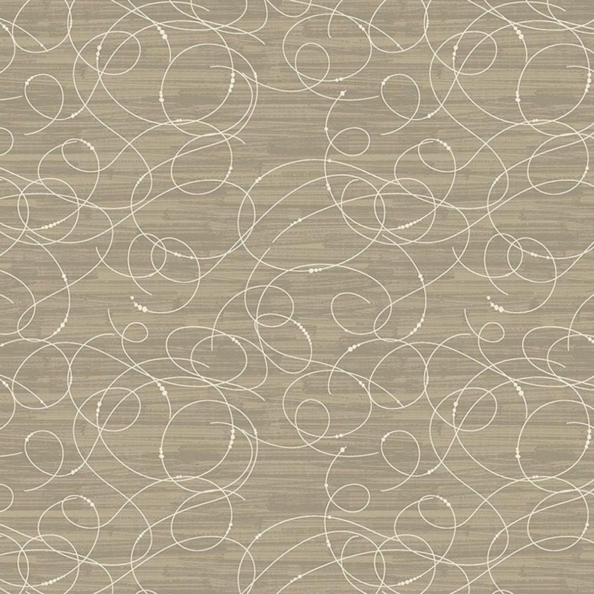 Modern Vintage Treasured - Etched Glass in Taupe - Benartex
