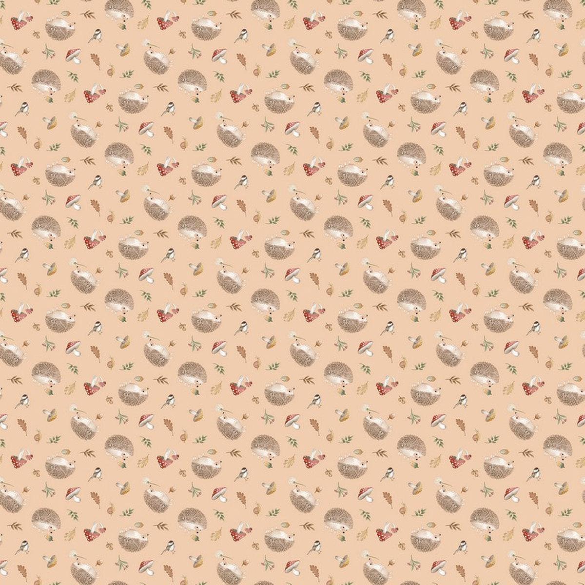 Hedgehog Hollow - Damask in Peach - Deborah Edwards - Northcott (Pre-order: Dec 2026)