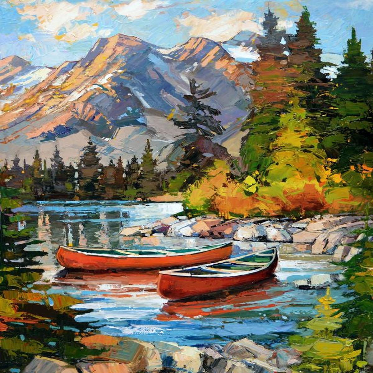 Canoe Lake - Panel in Blue - Iosif Derecichei - Northcott