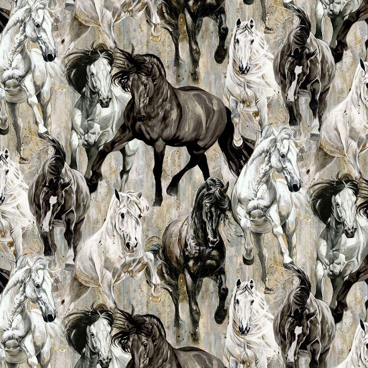 Shadow & Light - Horses in Light Brown - Elise Genest - Northcott (Pre-order: Oct 2026)