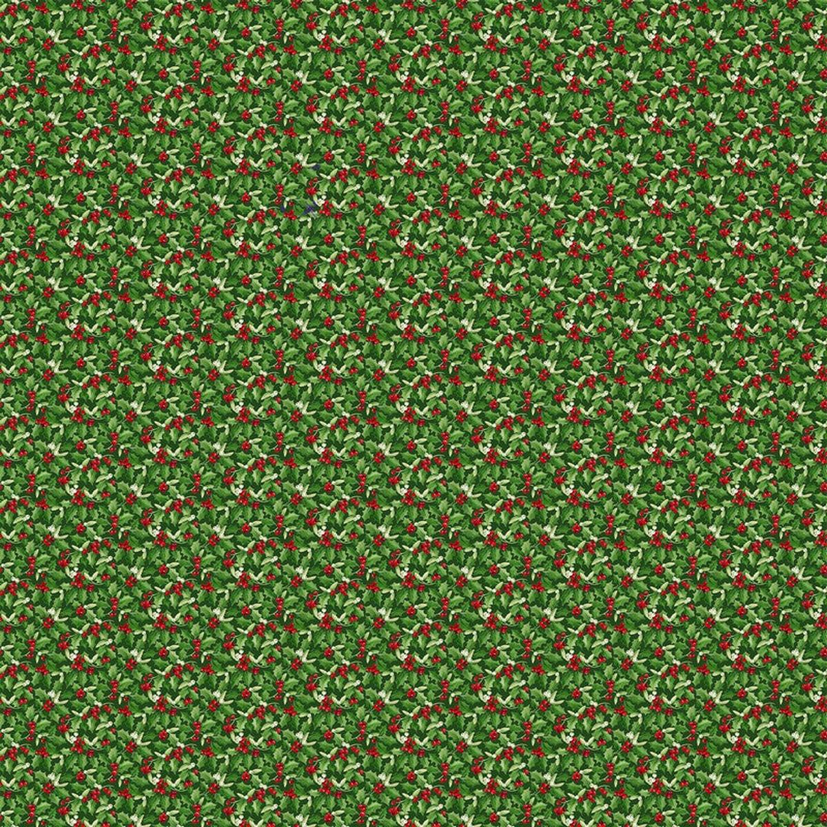 Barnyard Christmas - Holly in Dark Green - Deborah Edwards - Northcott (Pre-order: June 2026)