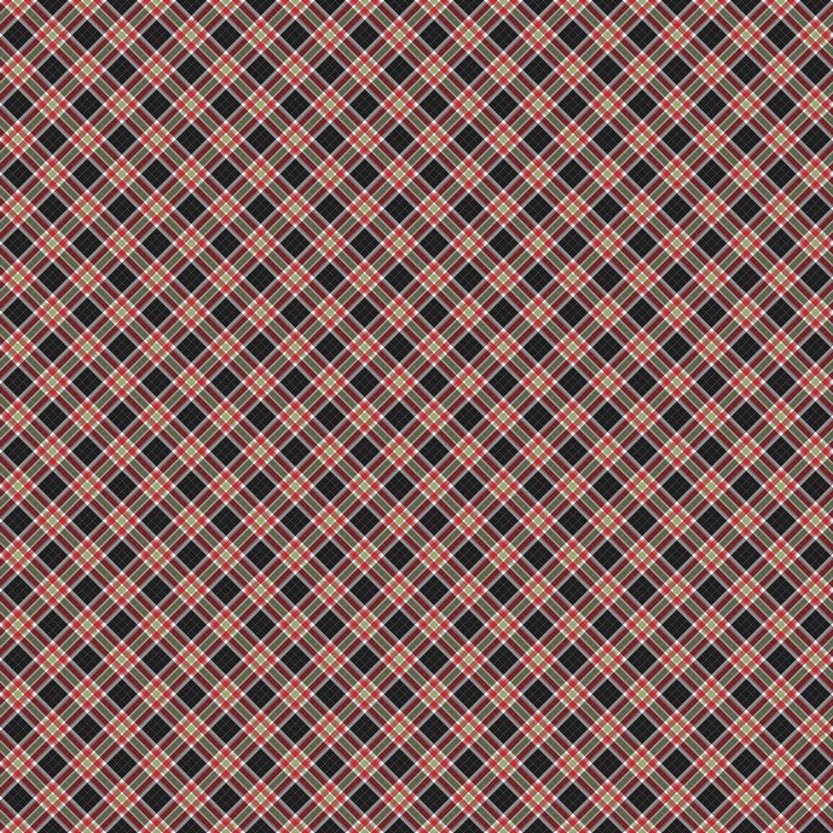 Home For Christmas - Plaid in Black - Deborah Edwards - Northcott (Pre-order: July 2026)