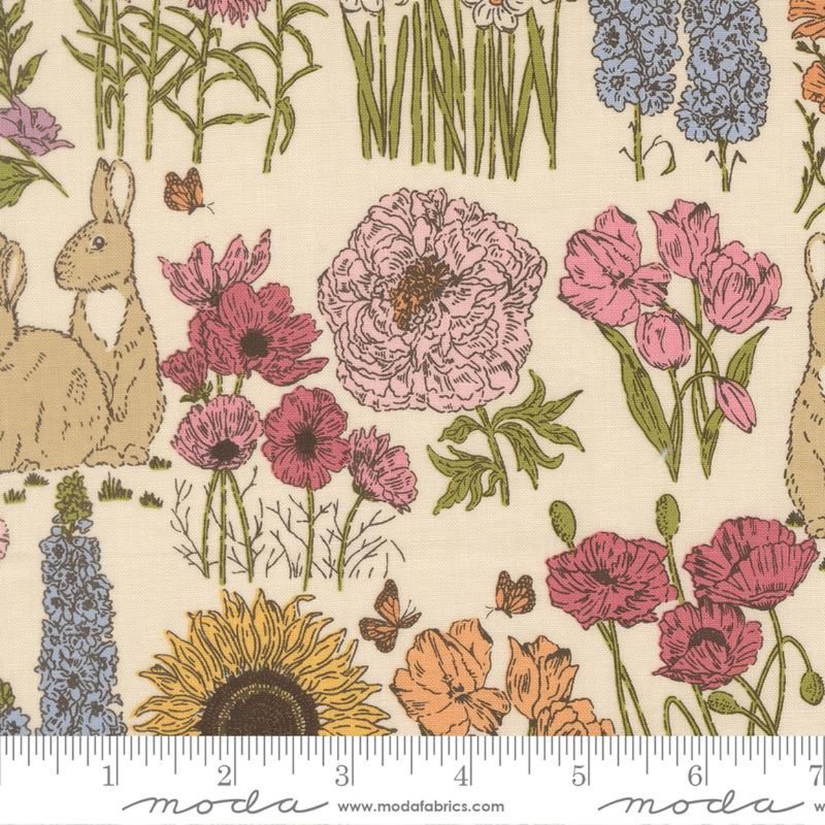 My Secret Garden - Garden Bunnies in Cloud - Stacy Iest Hsu - Moda (Pre-order: Sept 2026)