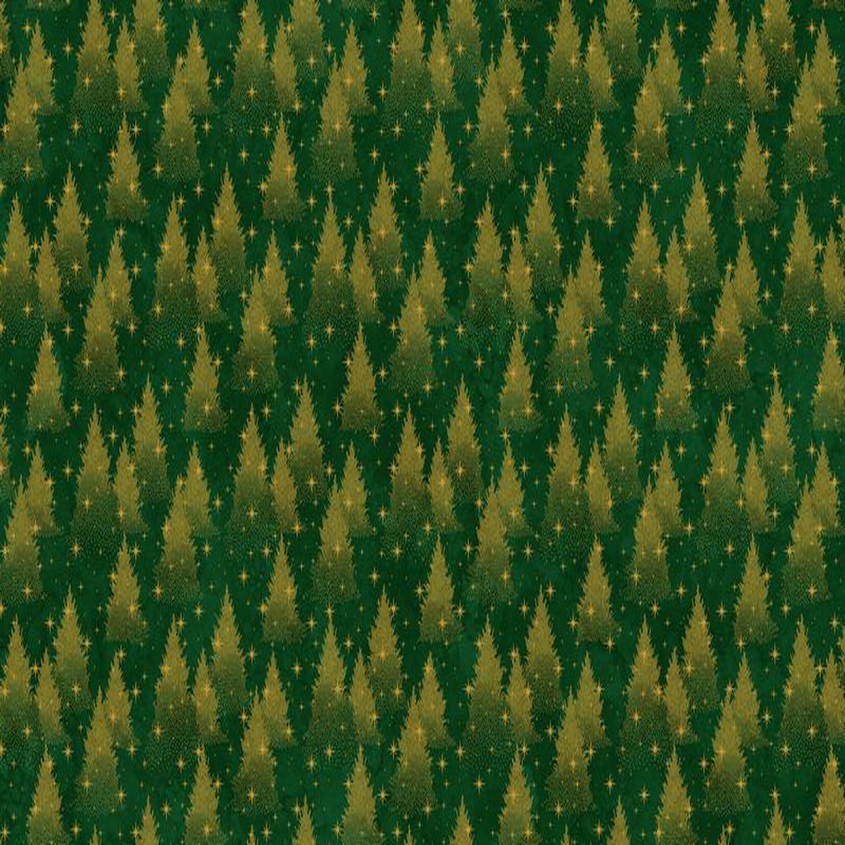 Oh Christmas Tree - Trees in Dark Green METALLIC - Deborah Edwards - Northcott (Pre-order: Aug 2026)