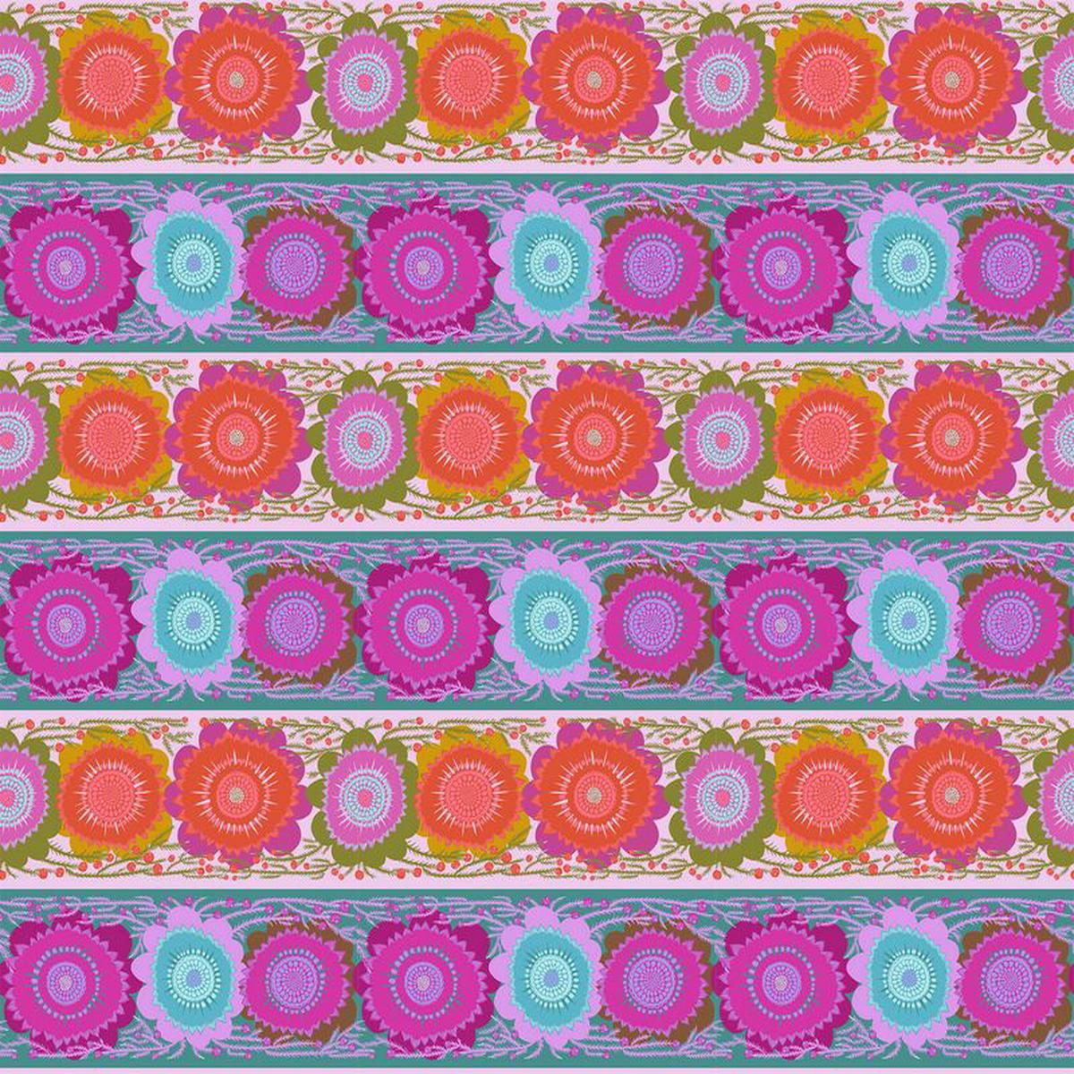Perennial Borders - Line Dance in Bouquet - Anna Maria Textiles