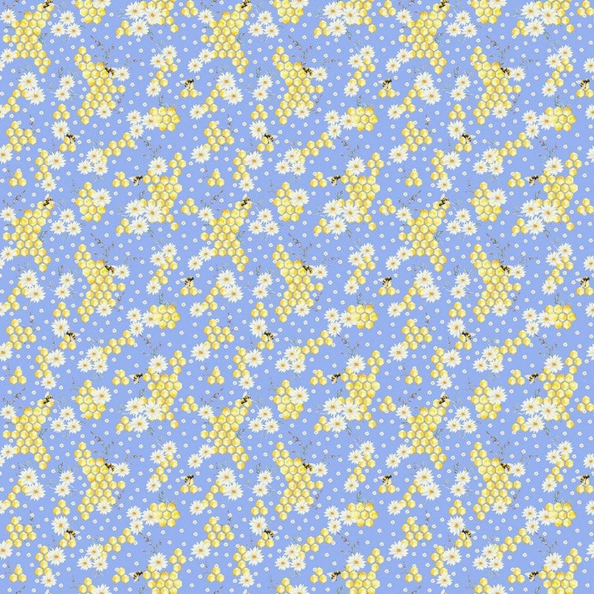 Sun Patch - Bees in Blue - FIGO Studio (Northcott) (Pre-order: Jan 2027)