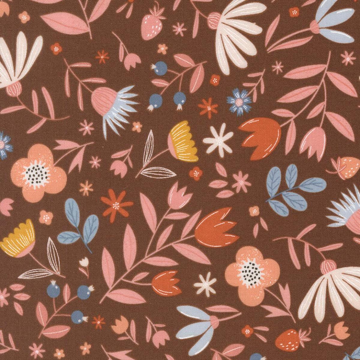 Blossoms & Bloom - Chocolate - Elena Amo - Moda 39051-17