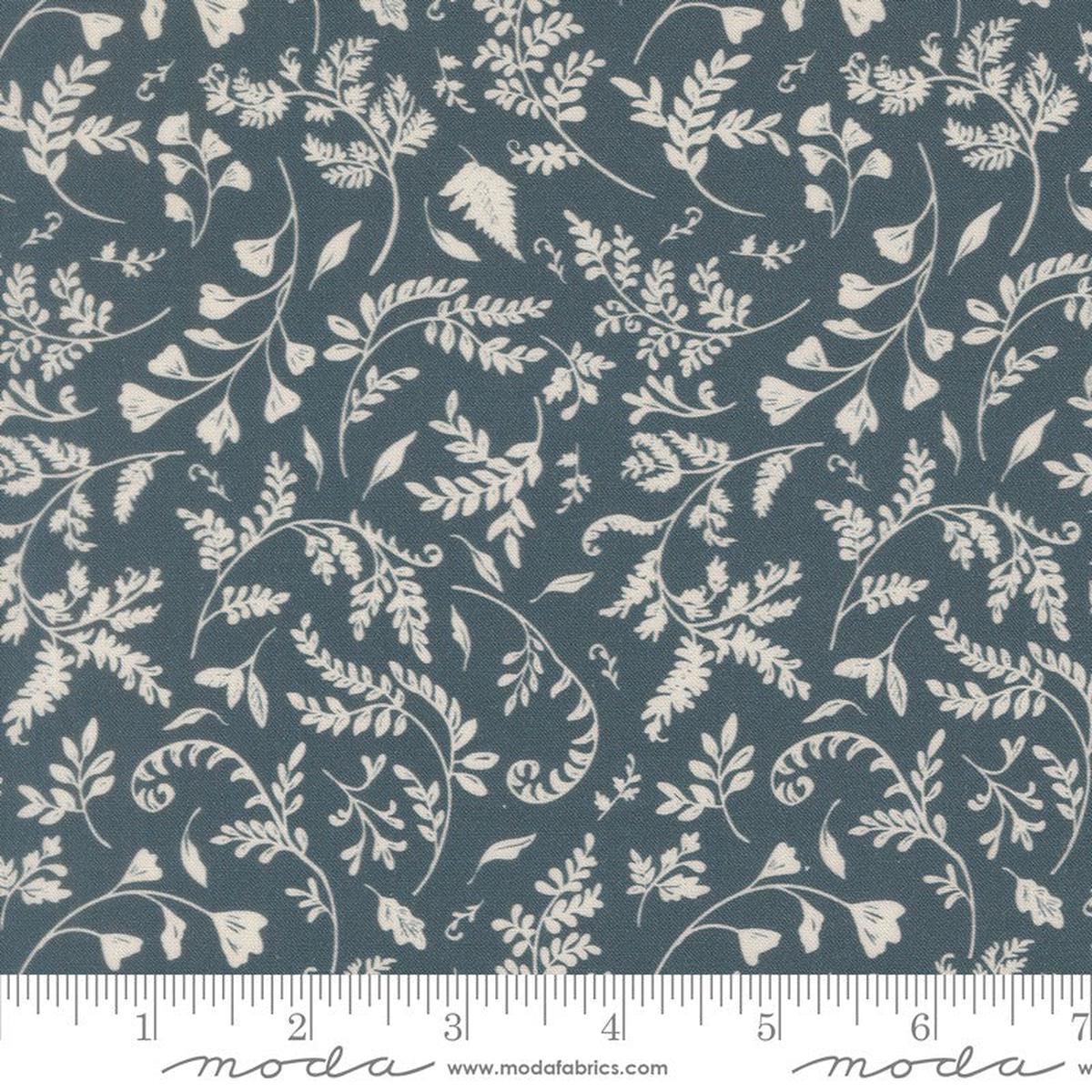 Fable & Fern - Fern Trail in Indigo - Watercolour Heart - Moda