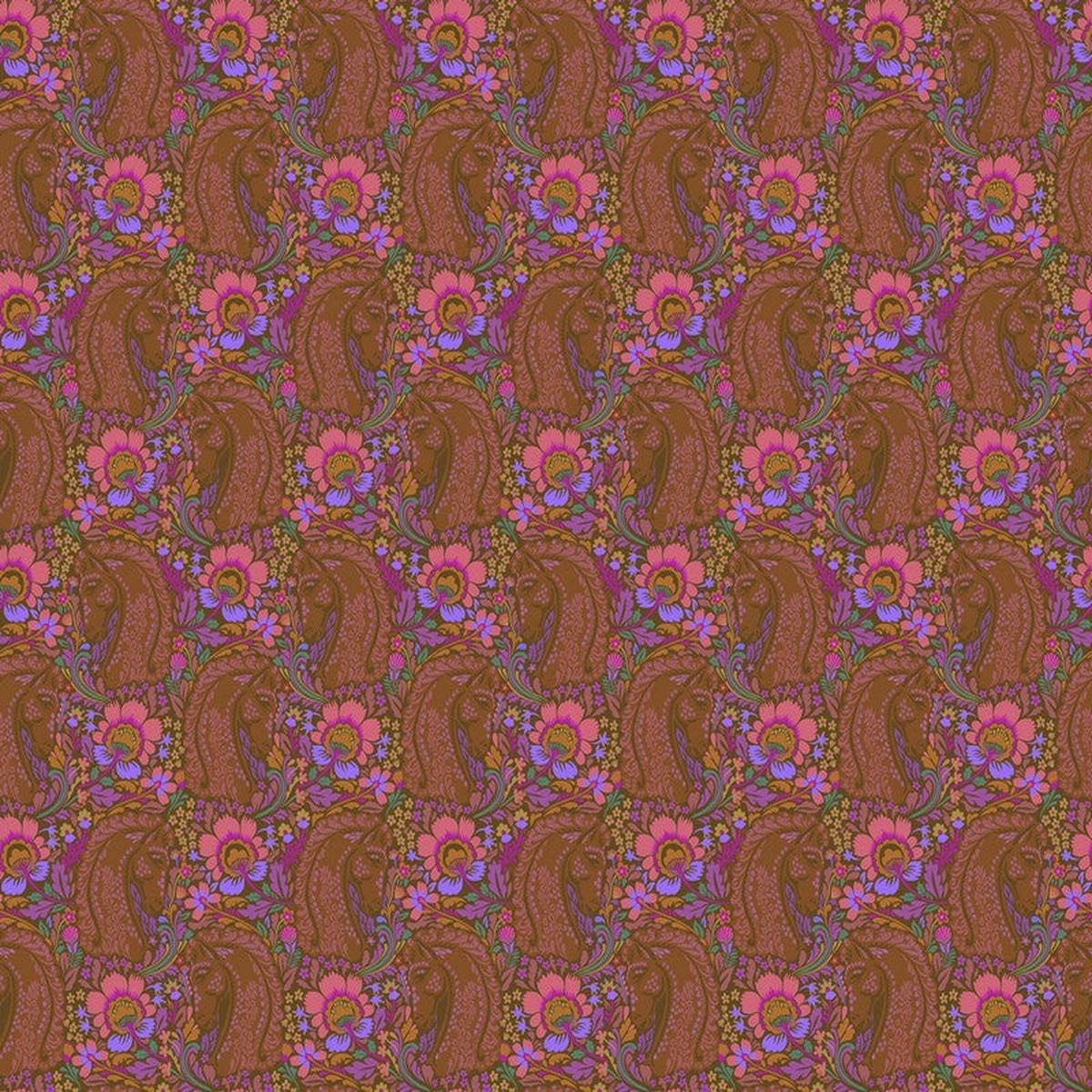Mosaic Menagerie - Mane Event in Amber - Anna Maria Textiles (Northcott) (Pre-order: Dec 2026)