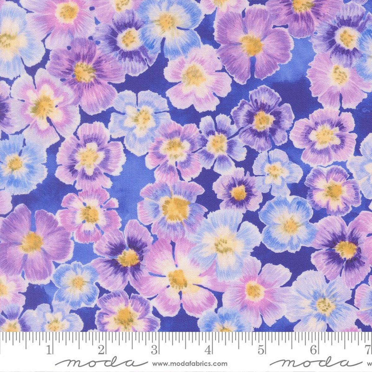 Delphinium - Auricula in Agapanthus - Janet Clare - Moda