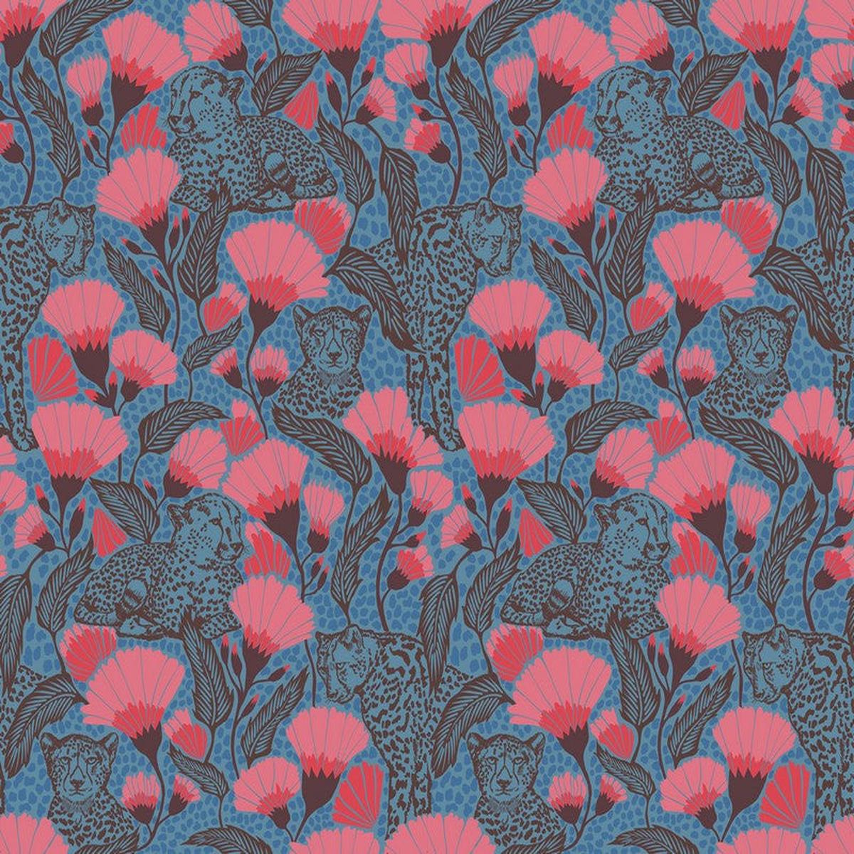 Mosaic Menagerie 108" Wide Back - Cheetah Cloth in Prussian - Anna Maria Textiles (Northcott) (Pre-order: Dec 2026)