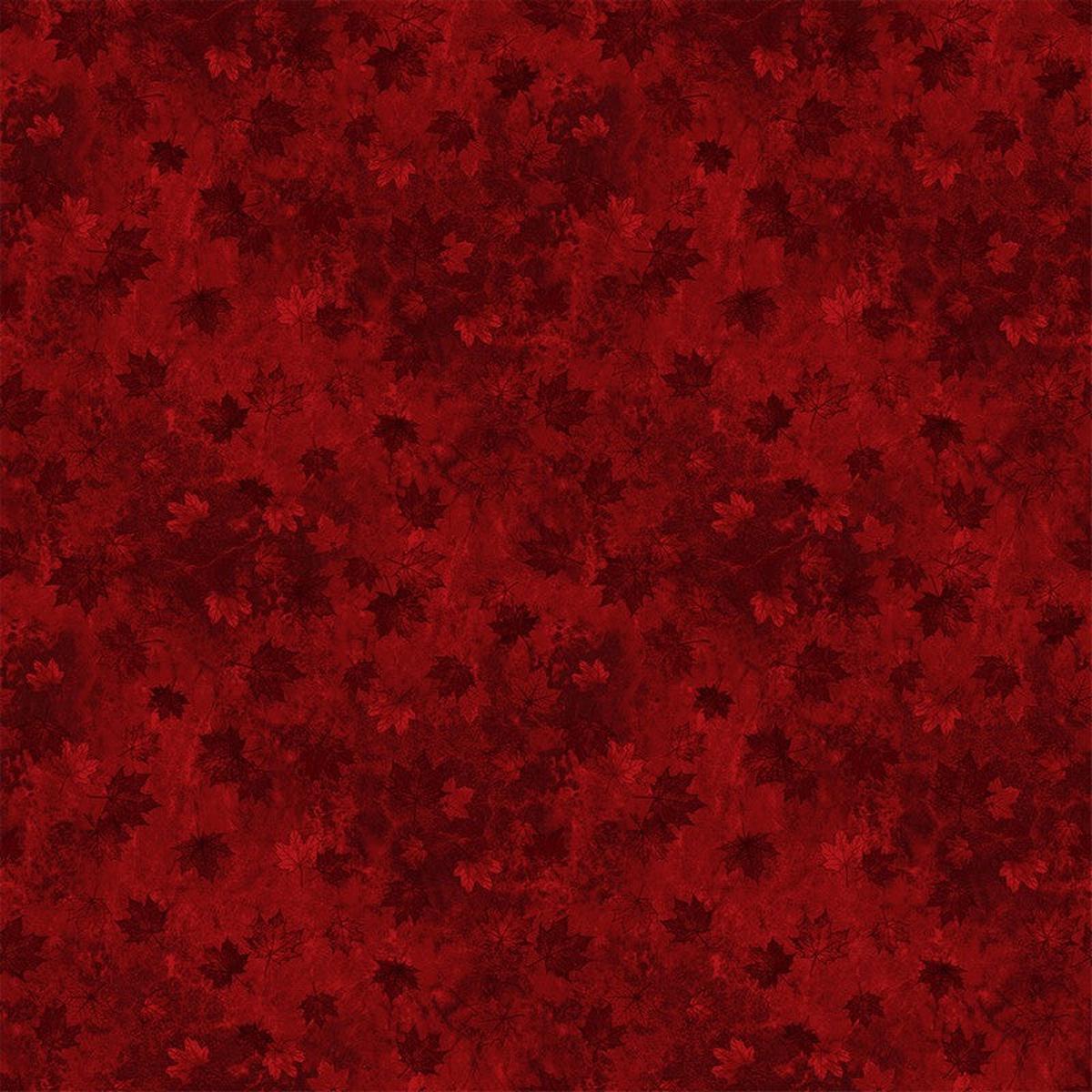 Oh Canada 14 - Leaf Texture in Dark Red - Deborah Edwards - Northcott