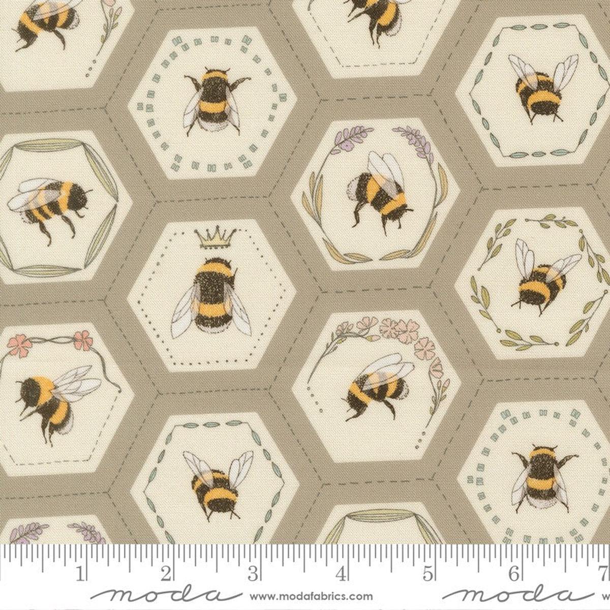 Pollinators - Bee Hexies in Pebble - Robin Pickens - Moda (Pre-order: Jan 2027)