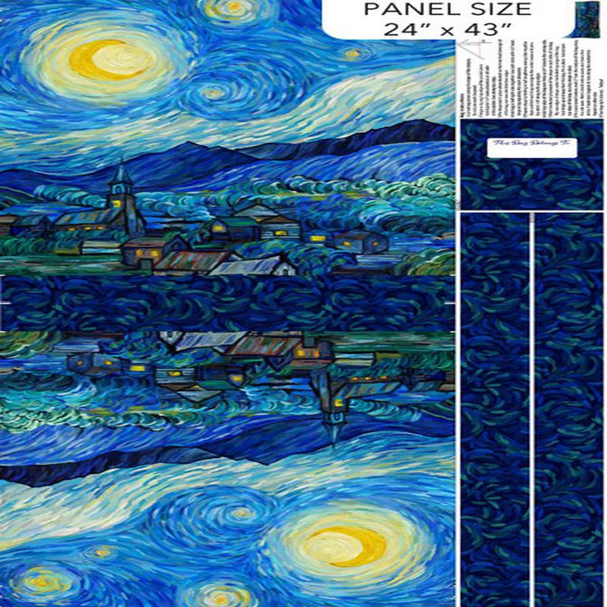 Starry Night - Bag PANEL in Dark Blue - Elena Belokrinitski - Northcott