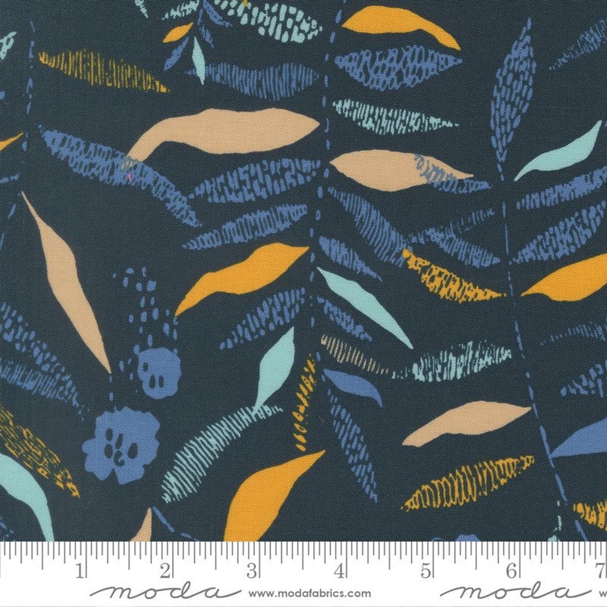 Boho Haven - Textured Frond in Deep Sea - Fancy That Design House - Moda