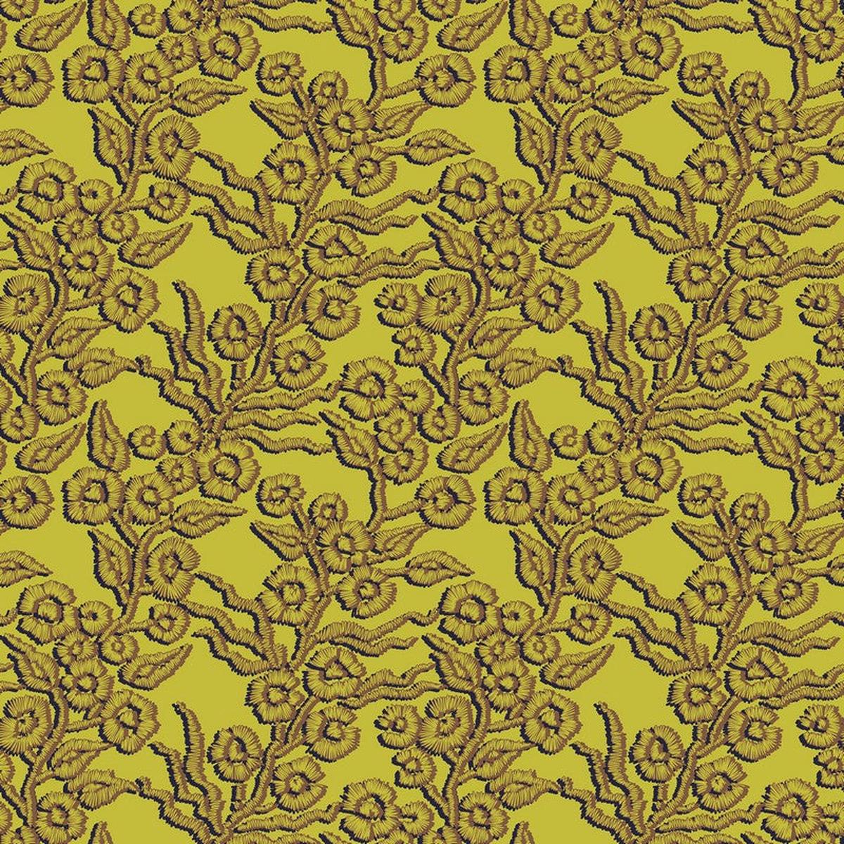Camouflage - Leopard Blossoms in Lemon - Kathy Doughty - FIGO (Northcott) (Pre-order: May 2026)