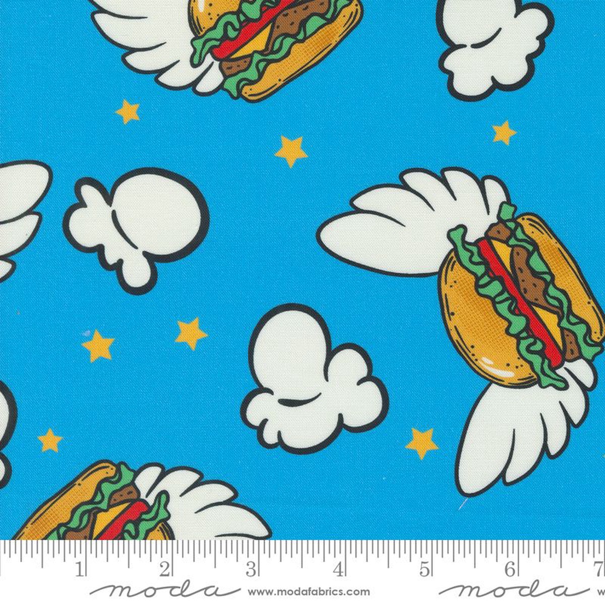 Snack Shack PVC COATED - Cheeseburger in Paradise in Blueberry - Crystal Manning - Moda