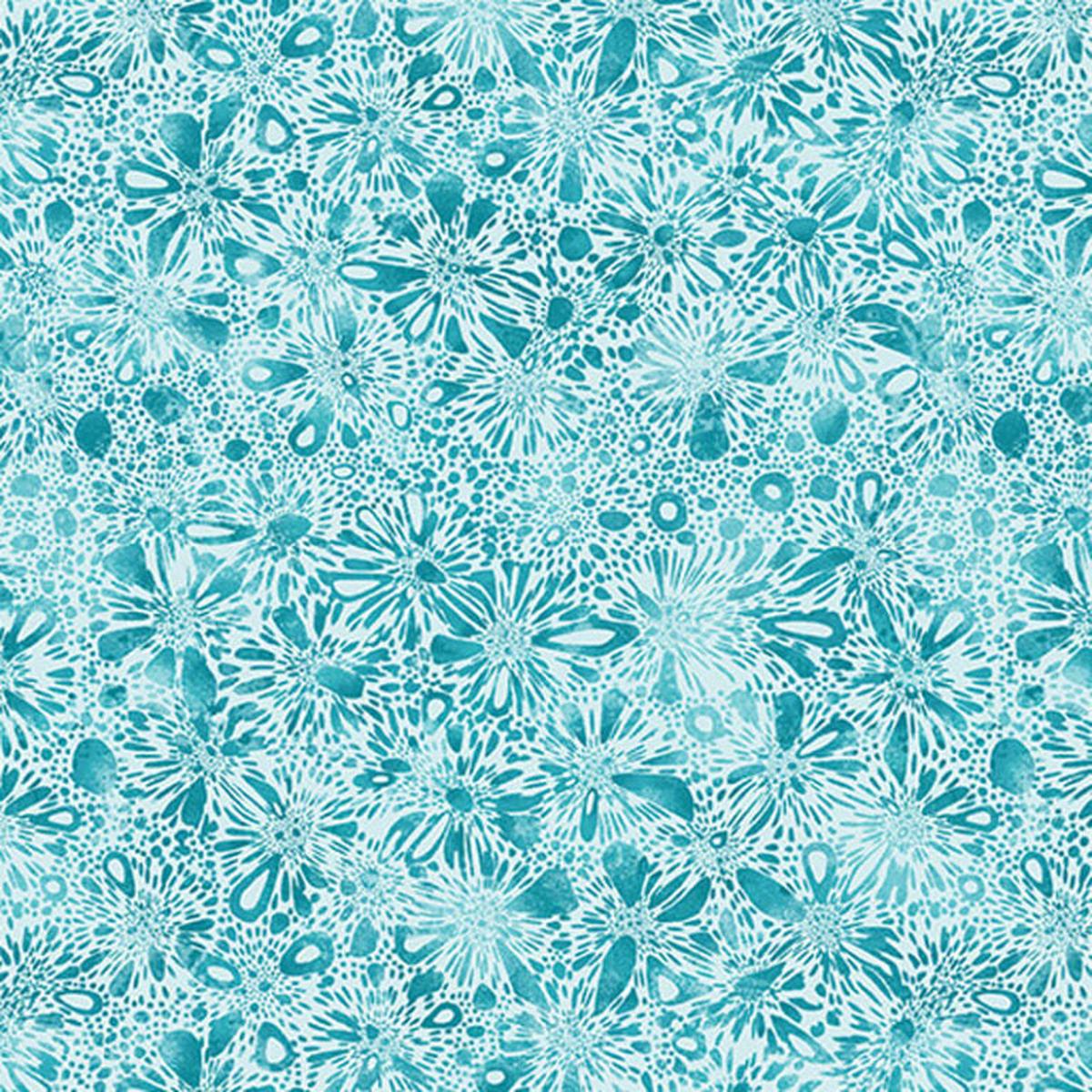 Go With the Flow - Medium Turquoise 6745-83 - Ann Lauer - Benartex