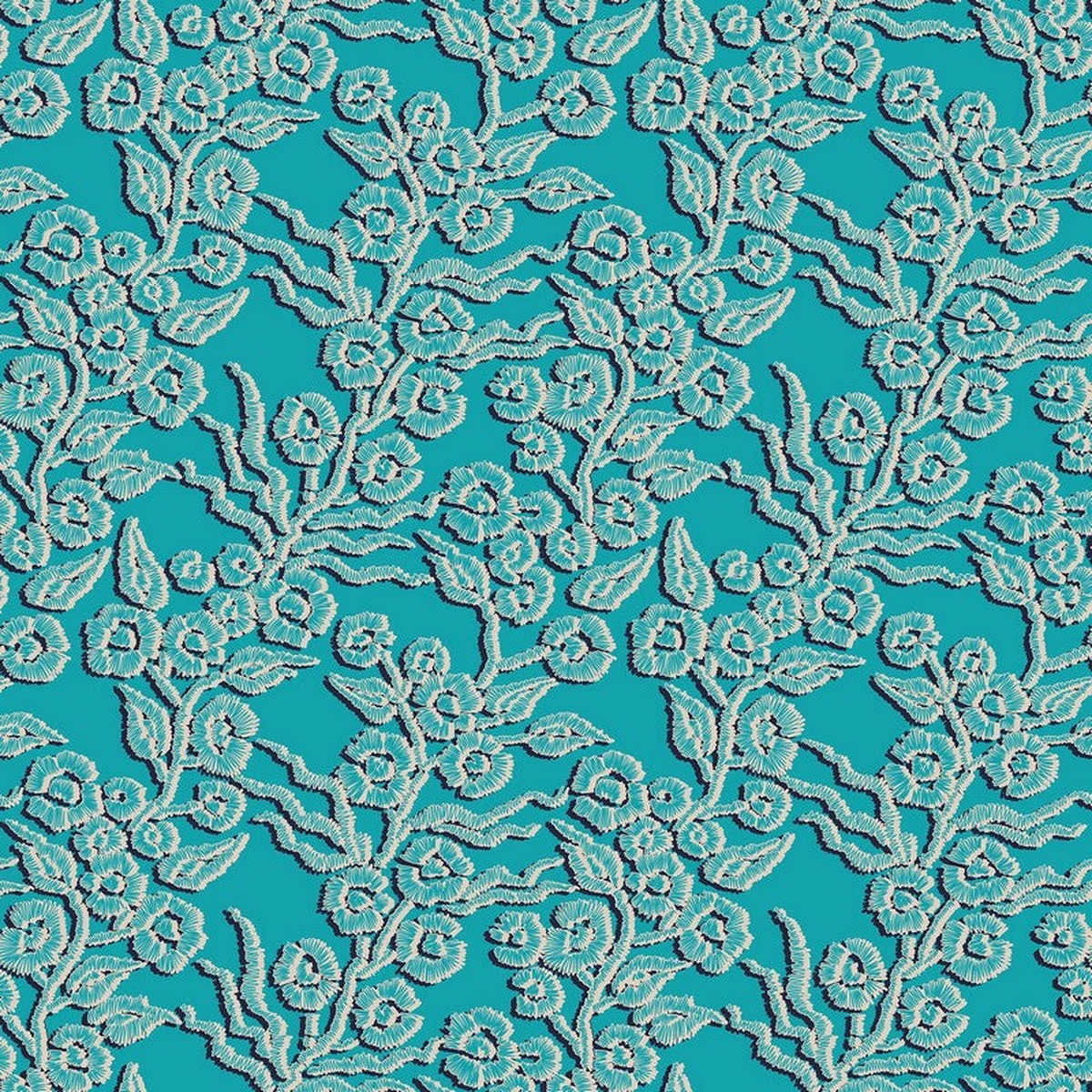 Camouflage - Leopard Blossoms in Blue - Kathy Doughty - FIGO (Northcott)
