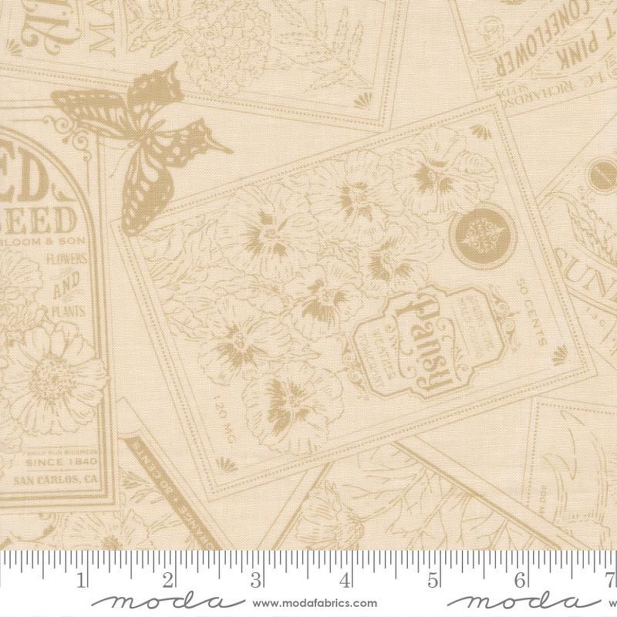 My Secret Garden - Seeds of Love in Cloud/Natural - Stacy Iest Hsu - Moda (Pre-order: Sept 2026)