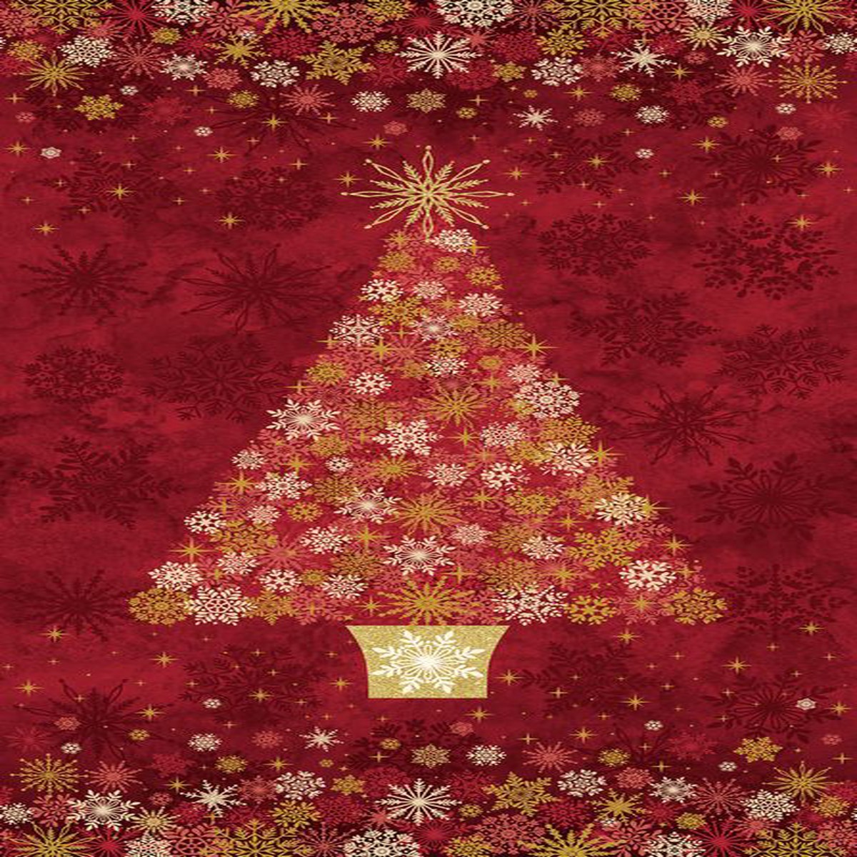 Oh Christmas Tree - Panel in Red METALLIC - Deborah Edwards - Northcott (Pre-order: Sept 2026)