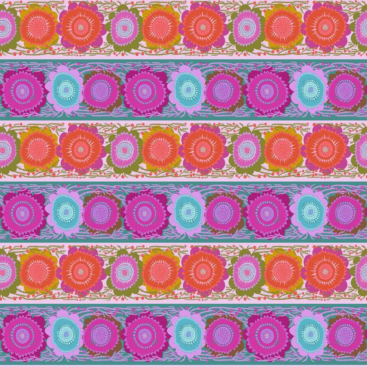 Perennial Borders - Line Dance in Bouquet - Anna Maria Textiles (Northcott)