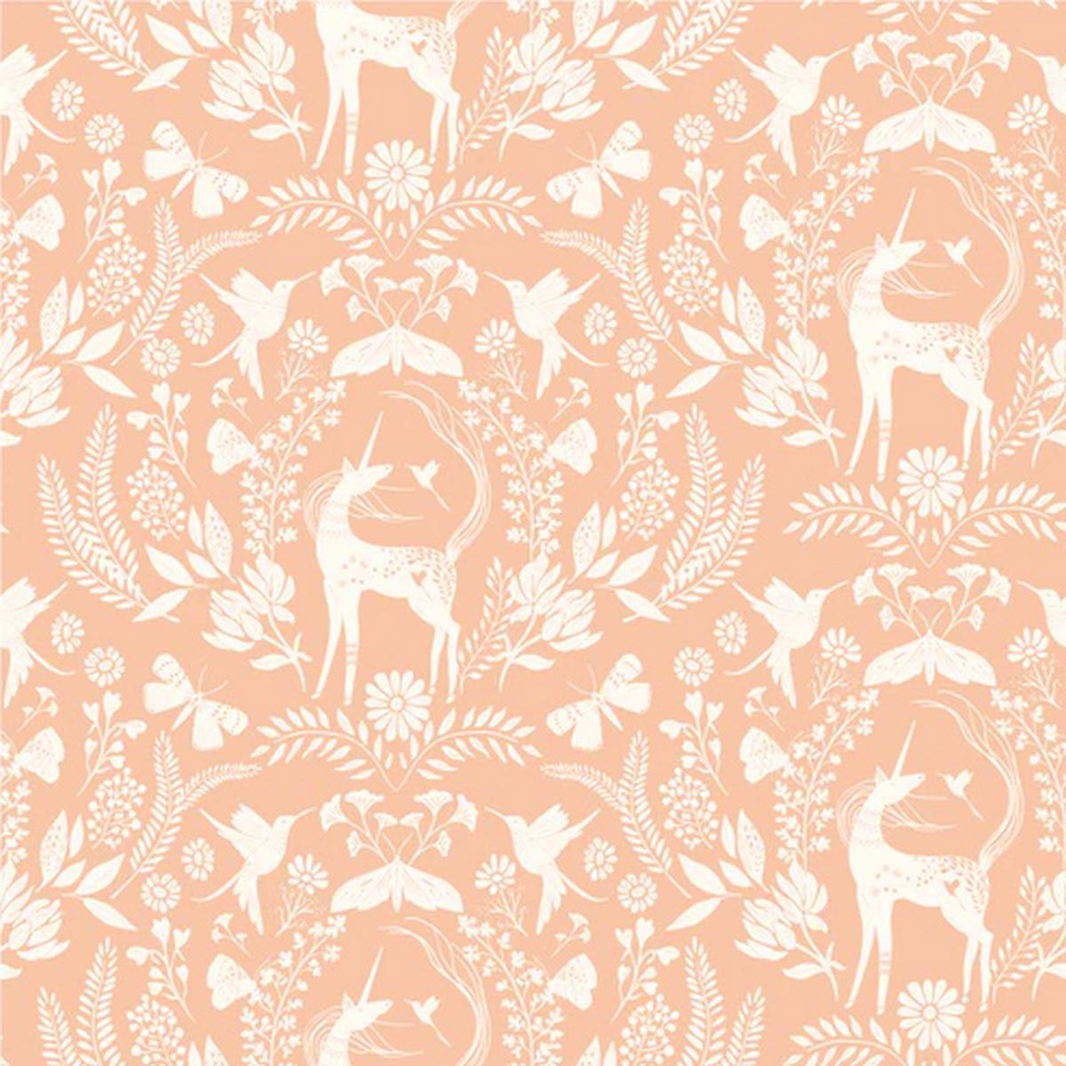 Unicorn Dreams - Enchanted in Peach - Ginger Deverell - Poppie Cotton
