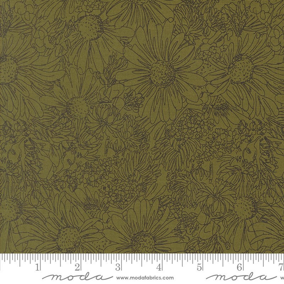 Ladybug Whimsy - Pen Ink in Grass - Gingiber - Moda (Pre-order: Oct 2026)