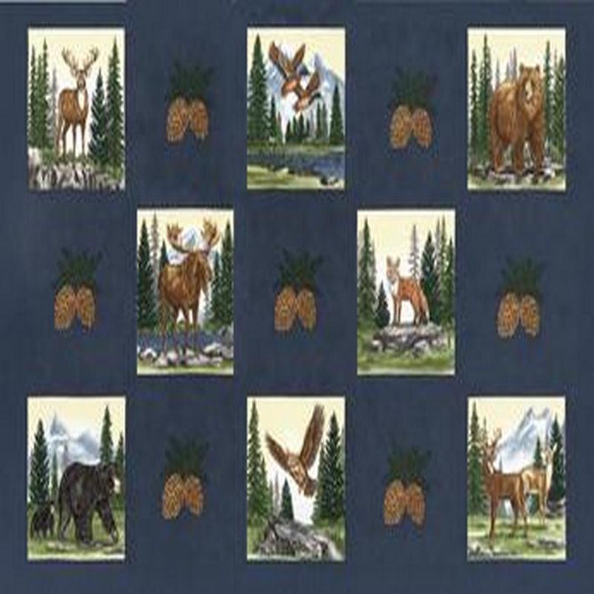 Northwoods Lodge - Panel in Midnight - Deb Strain - Moda