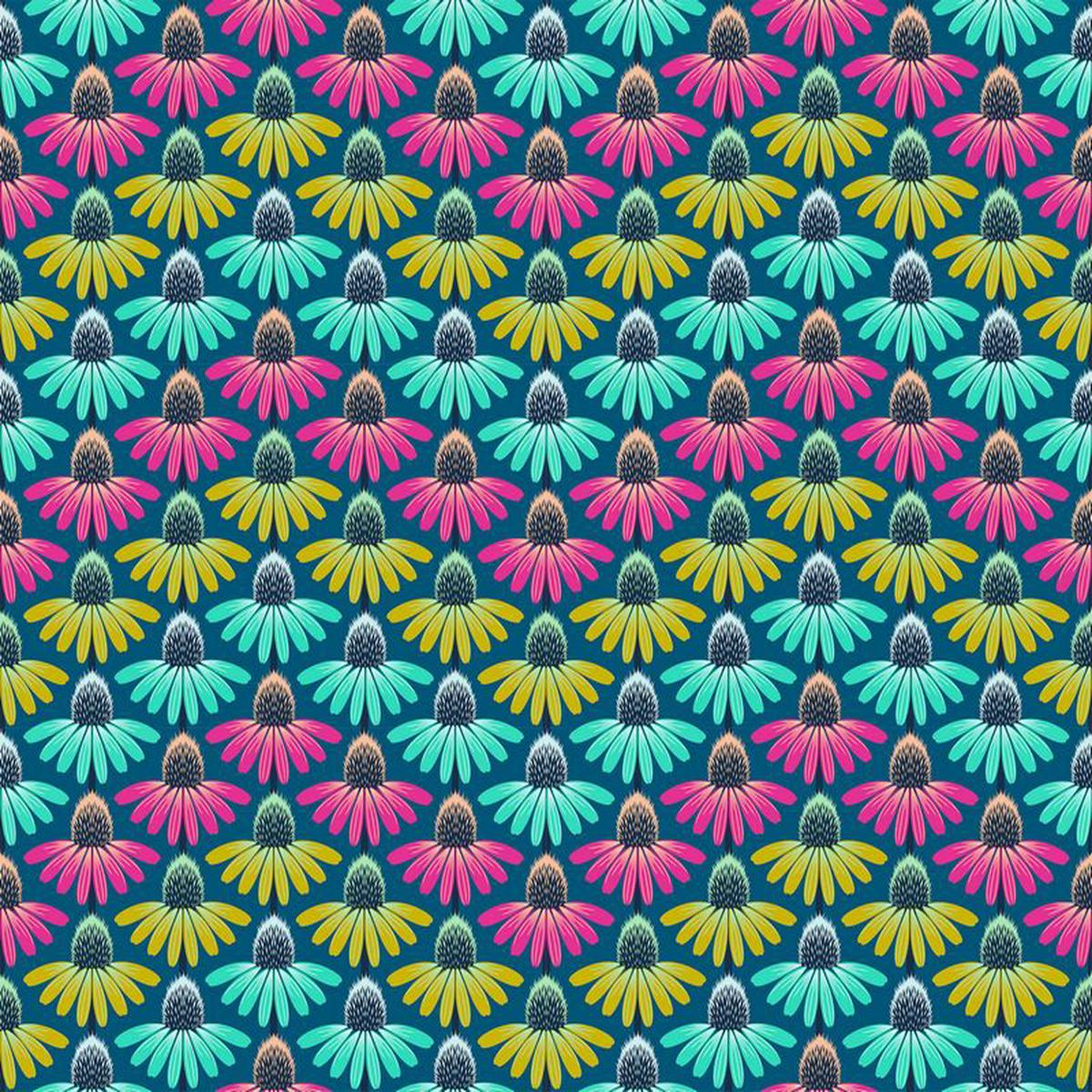 Perennial Borders - Echinacea Rhythm in Parade - Anna Maria Textiles (Northcott)