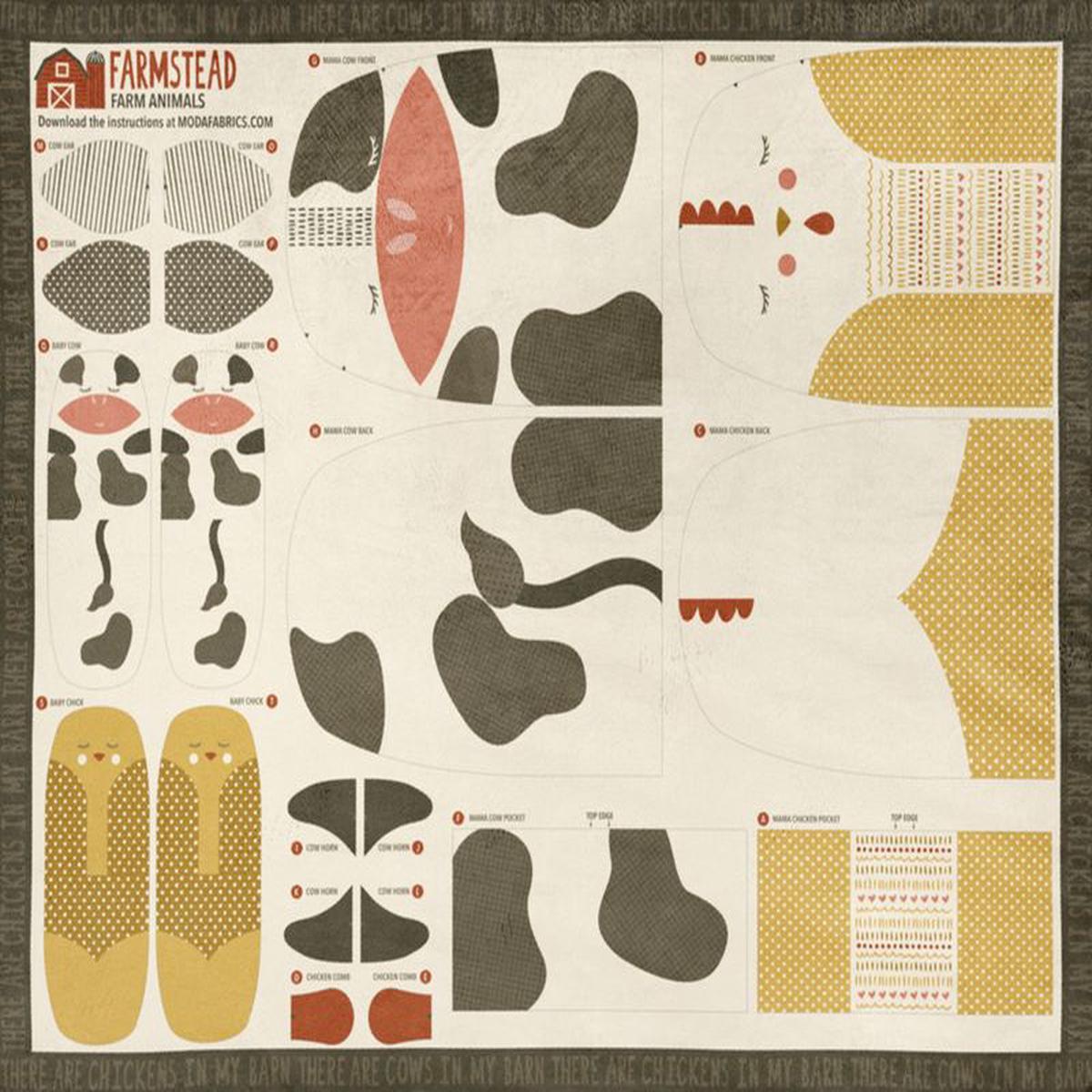 Cuddle With Moda - Cow/Chicken Panel in Multi - Stacy Iest Hsu - Moda