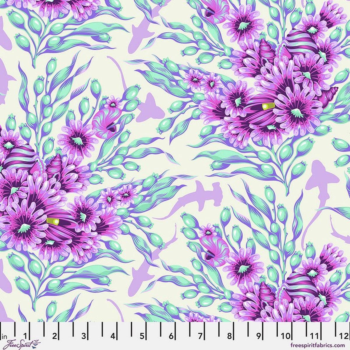 Floral Reef - Shadow Sharks in Ultraviolet - Tula Pink - Free Spirit