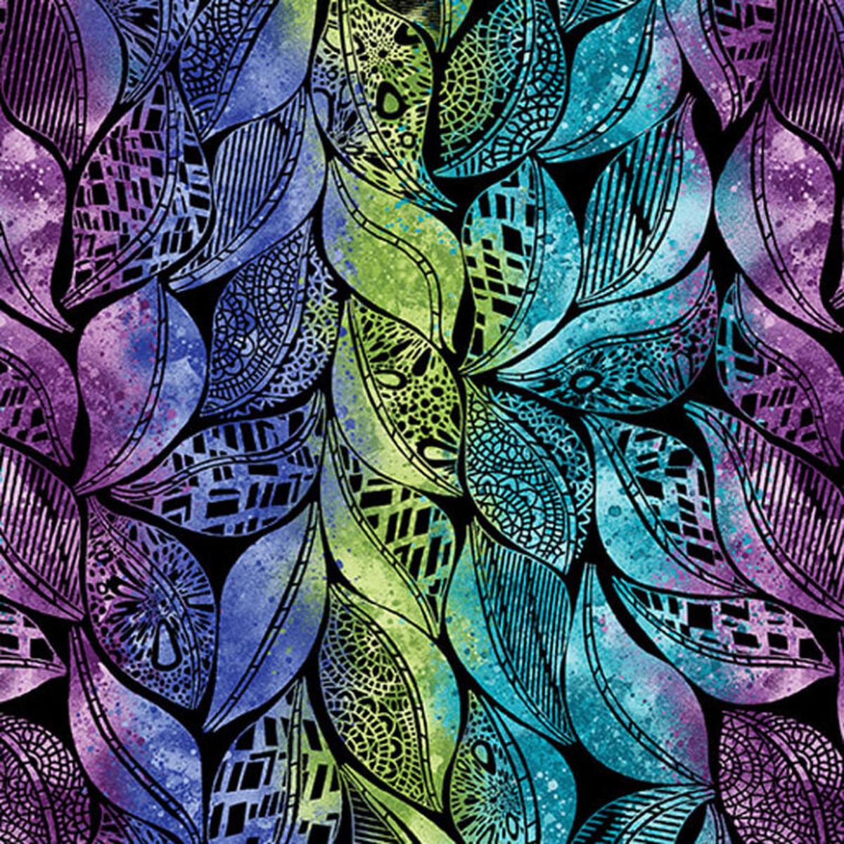 Go With the Flow - Black Multi 6742-12- Ann Lauer - Benartex