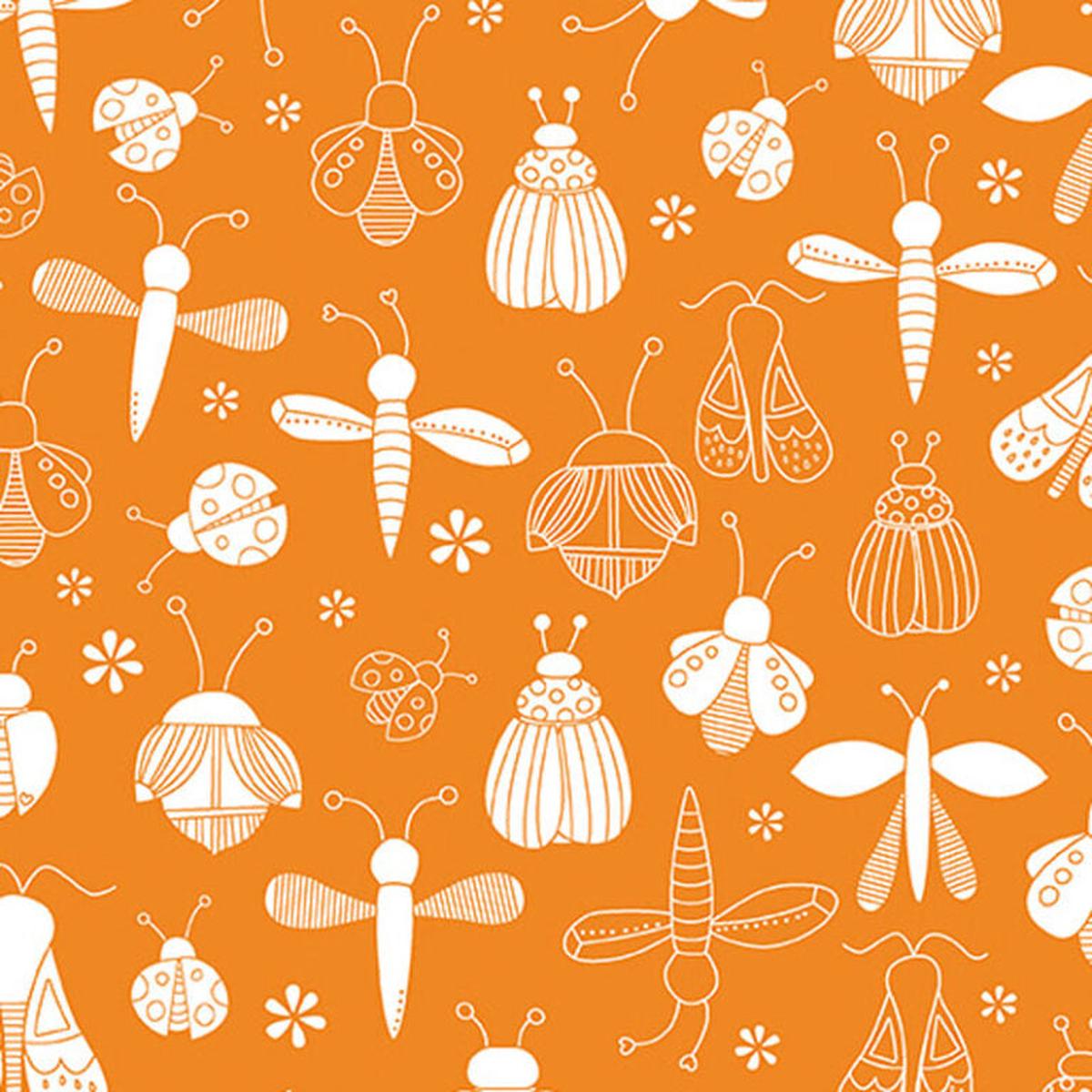 Lucky Bugs - Tangerine - Benartex 16557-37