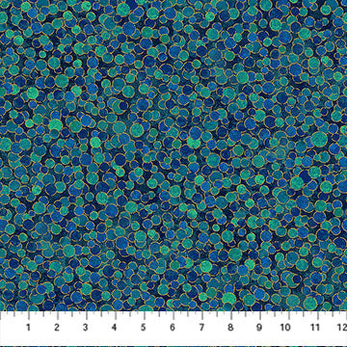 Shimmer - Multi Dot Lagoon (27895M-66) Metallic - Northcott - Full Bolt (10m)