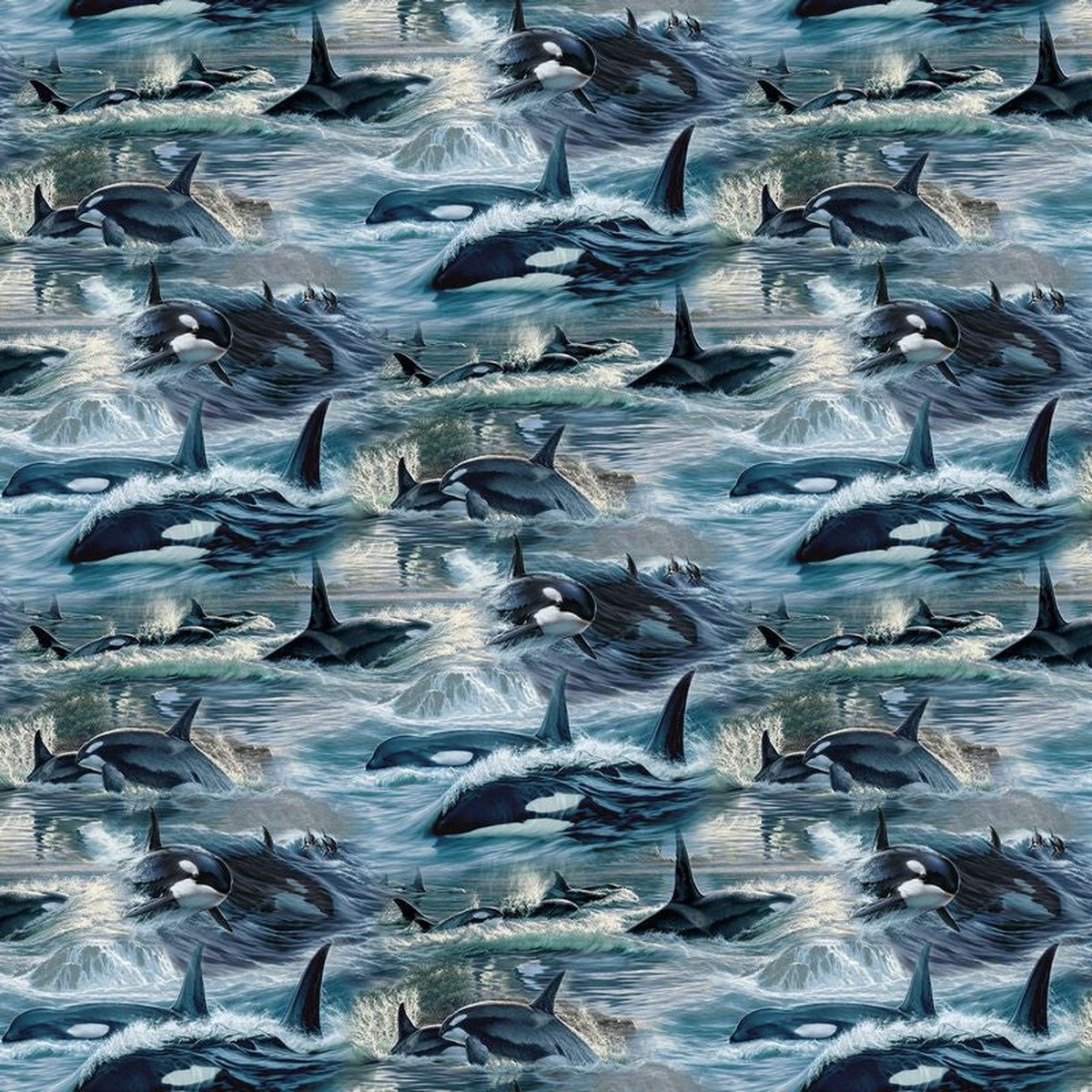 Voyage - Orcas in Blue - Lee Kromschroeder - Northcott (Pre-order: Sept 2026)
