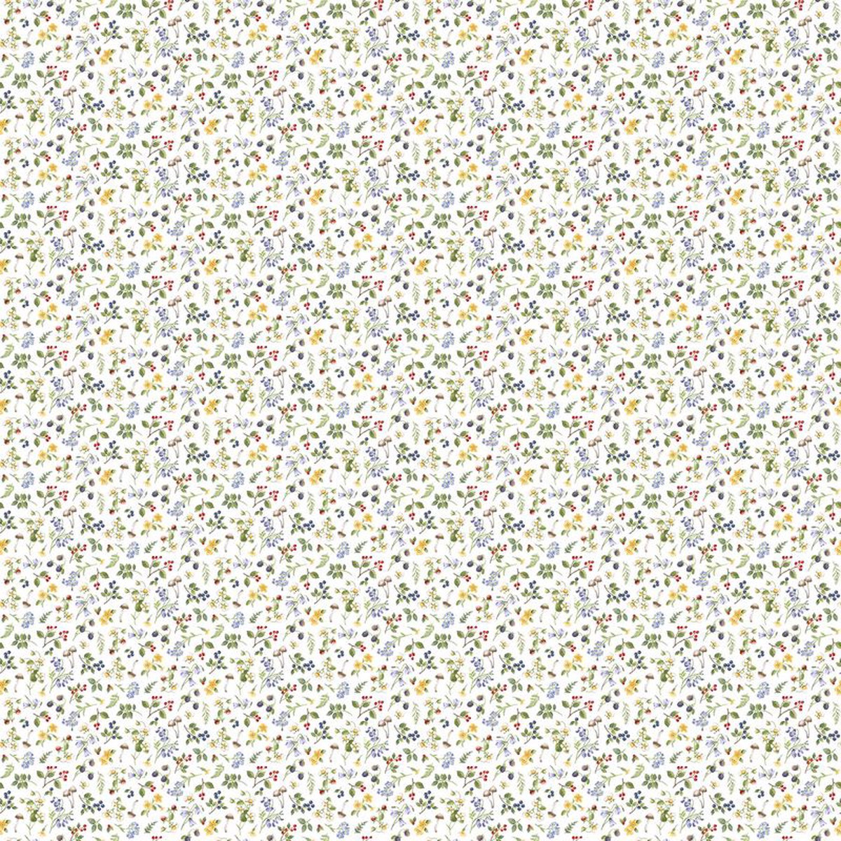 Country Mouse - Small Floral Toss in White - Deborah Edwards - Northcott (Pre-order: Aug 2026)