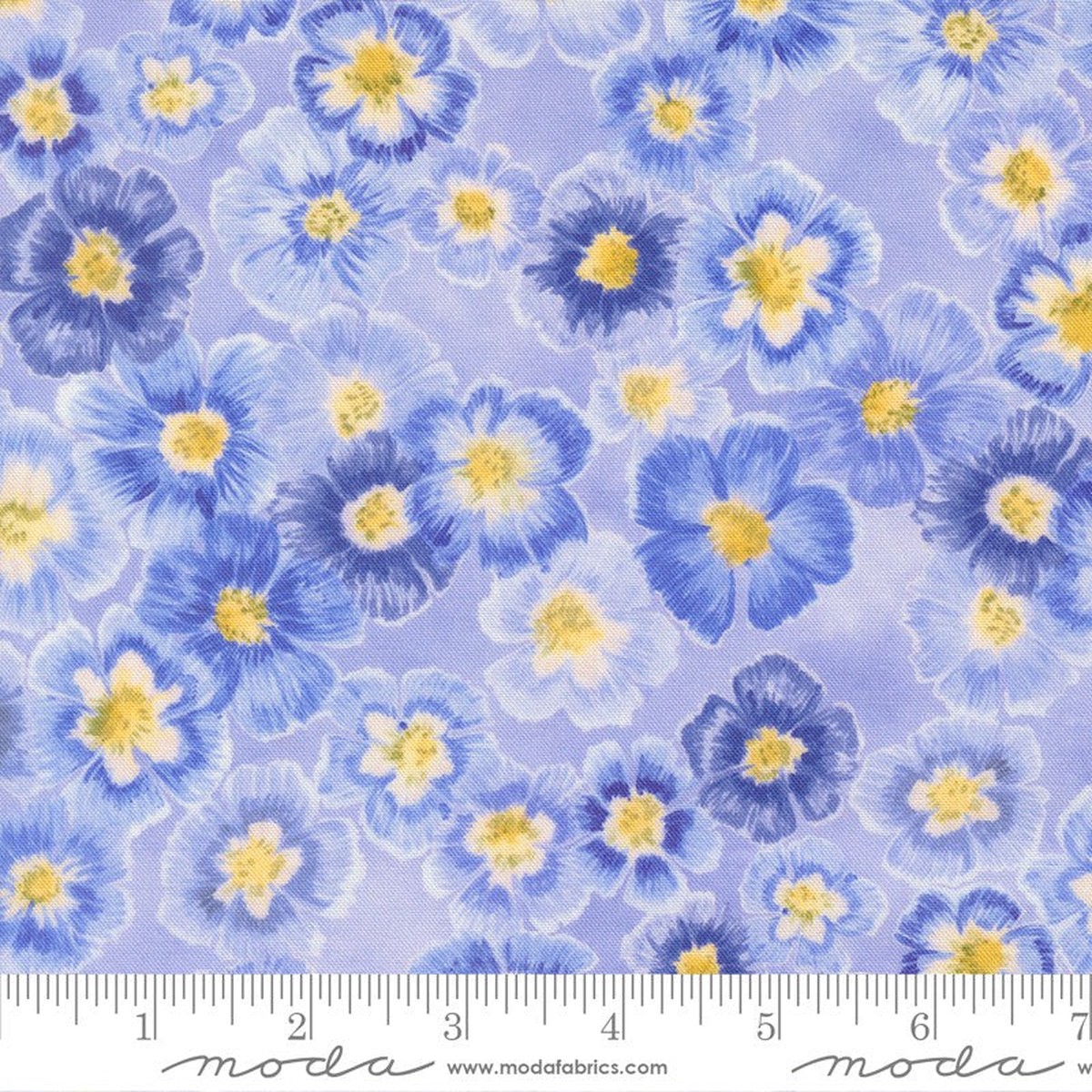 Delphinium - Auricula in Bluebell - Janet Clare - Moda